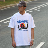 Rock Star T Shirt the Doors Waiting for the Sun T-shirt Rock Loose American Short Sleeve