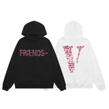 Vlone Hoodie autumn and winter red lips big V letter pullover