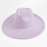 Walter White Fedora Solid Color Big Brim Top Hat Lun Fedora Hat Men and Women Retro Woolen Hat