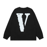 Vlone Sweatshirts Autumn/Winter Silver Big V Letter Crew Neck