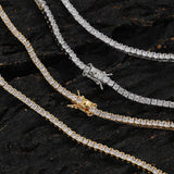Zircon necklace copper micro-paved zircon single row chain