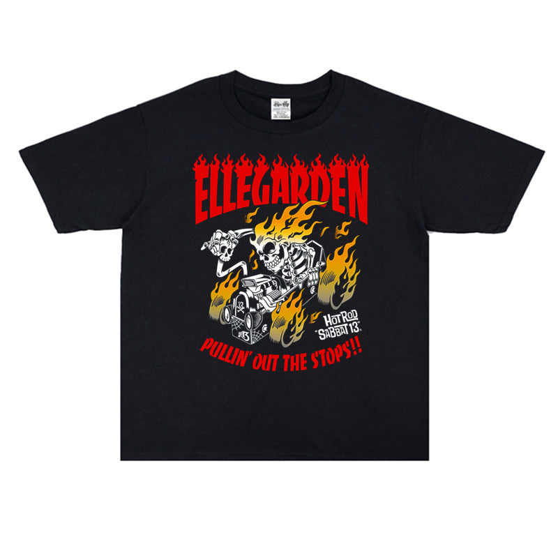 Rock Star T Shirt Band Rock Print Washed Distressed T-shirt Short Sleeve