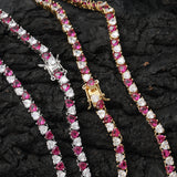 Zircon necklace heart-shaped zircon tennis chain