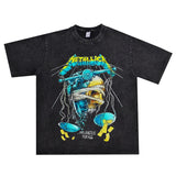 Rock Star T Shirt Washed Old T-shirt Loose Street