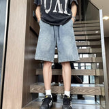 Unisex Jeans Star Pattern Denim Shorts Summer Loose