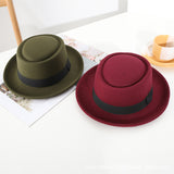 Walter White Hats Retro British Style Spring and Autumn Big Flat Brim Woolen Warm Hat