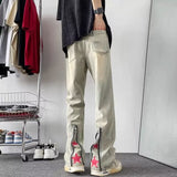 Unisex Jeans Old Jeans Vibe High Street Loose Straight Pants Washed