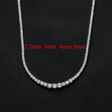 Zircon necklace gradual change size zircon tennis necklace