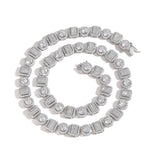 Zircon necklace round square mixed zircon tennis chain