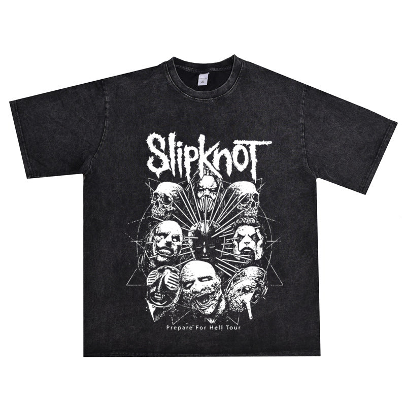 Rock Star T Shirt Slack Knot Vintage Distressed T-shirt Loose