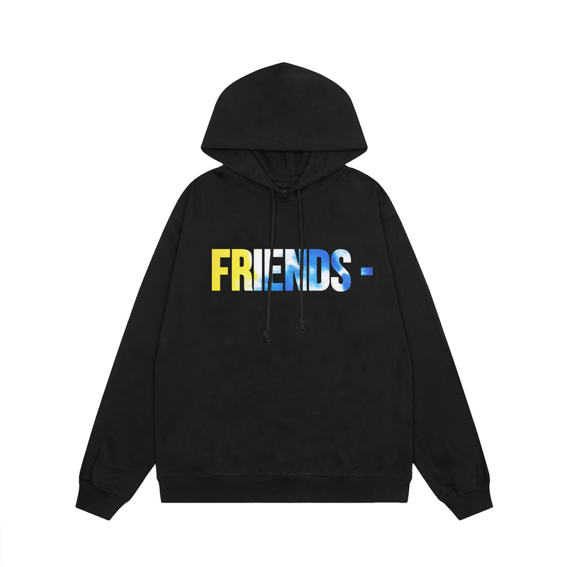 Vlone Hoodie autumn and winter gradual change big V letter