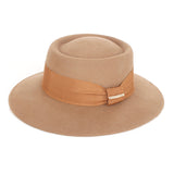 Walter White Fedora Wool Bow Flat Top Woolen Hat Vintage Denim Fedora Hat