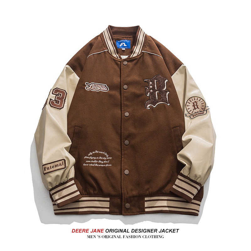Men's Baseball Jacket Spring Baseball Uniform Men's Vintage Loose Winter Jacket Jacket