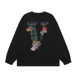 Vlone Sweatshirts Autumn and Winter Big V Letter Crew Neck Pullover
