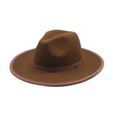 Walter White Hats Fedora Hat Simple Woolen Hat Flat Brim Wide Brim Soft Felt Cap