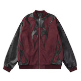 Unisex Baseball Jersey Loose-fitting Leather Baseball Jacket