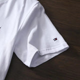 Tommy T Shirts Tommy Men's V-Collar Short Sleeve Coat T-shirt Embroidered V-neck