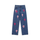 CHH Chrome Hearts Jeans Chrome Unisex Casual Loose Jeans