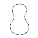 Zircon necklace black and white spaced tennis chain