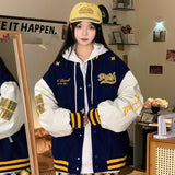 Unisex Baseball Jersey Embroidered Oversize Jacket