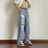 Unisex Jeans Ripped Jeans Men's Loose Straight Pants
