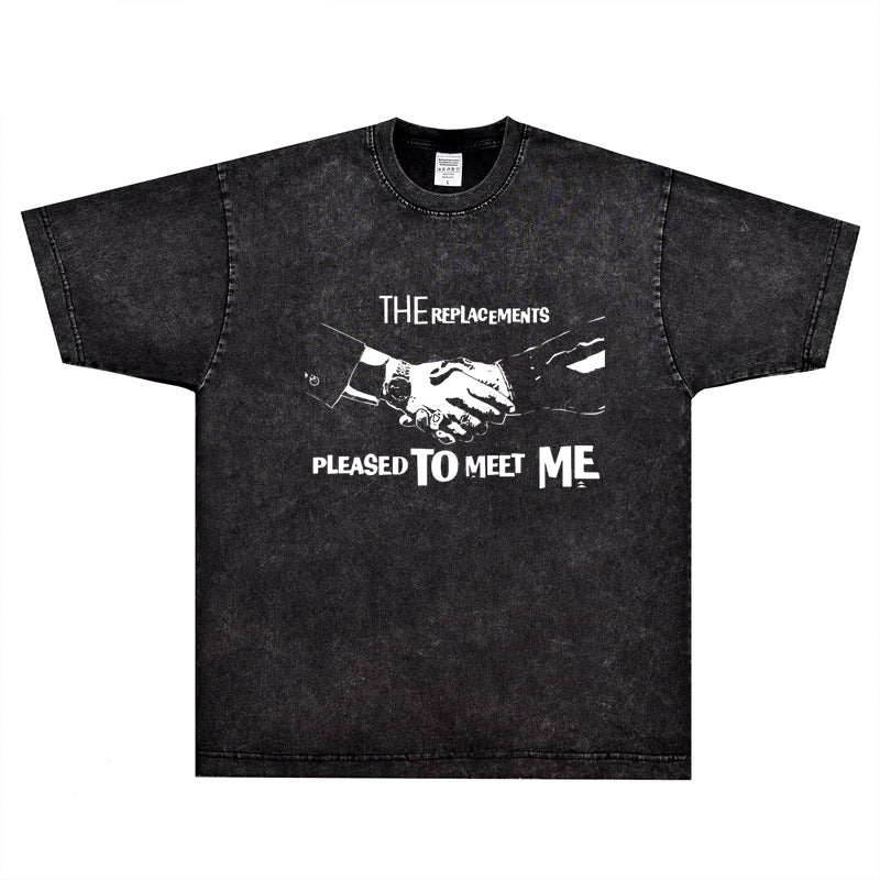 Rock Star T Shirt the Replacements Pleased to Meet Me T-shirt Rock Band Loose Short Sleeve