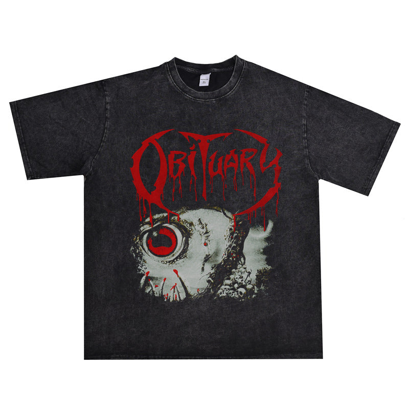 Rock Star T Shirt Obituary Band T-shirt Short Sleeve Loose Fashion Brand
