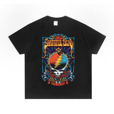 Rock Star T Shirt European and American Rateful Dead Rock Band Personality T-shirt Short Sleeve Loose