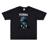 Rock Star T Shirt Rapper Bulldog Pitbull Pip Paul T-shirt Short Sleeve Men and Women Loose