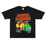 Rock Star T Shirt Printed T-shirt Short Sleeve round Neck Loose Men's Large Size