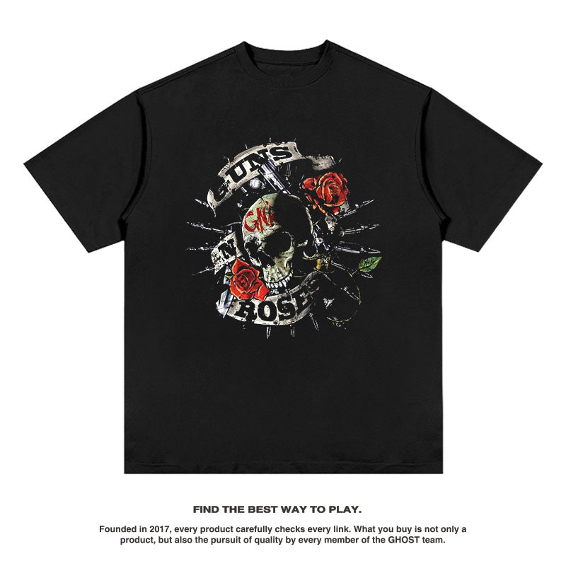 Rock Band T Shirt round Neck Short Sleeve Men