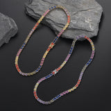 Zircon necklace size mixed color ladder cubic zirconia tennis chain