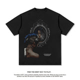 Hip Hop Rapper T Shirt Loose Printed Short Sleeve Men's Heavy T-shirt