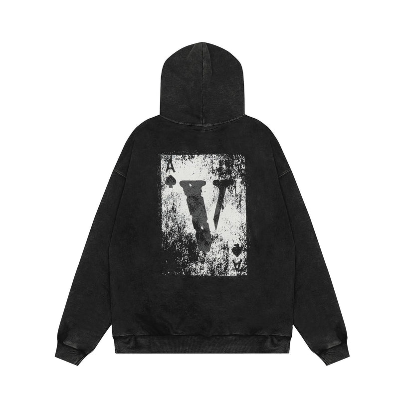 Vlone Hoodie autumn and winter playing card pattern