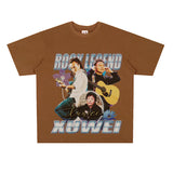 Rock Star T Shirt Chinese Singer Xu Wei Commemorative Edition Printed Loose Retro T-shirt