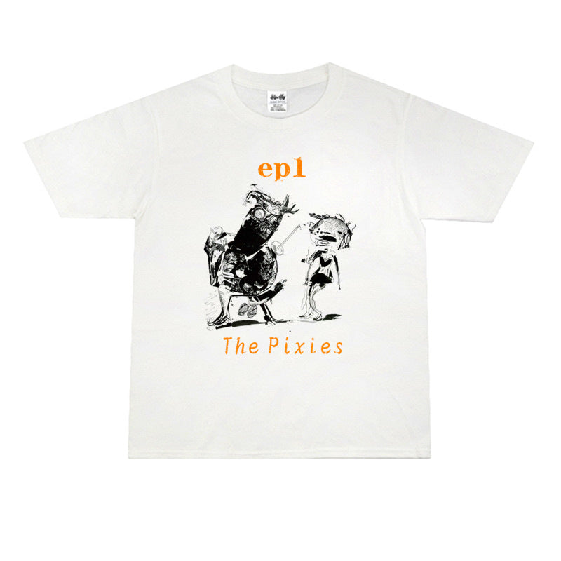 Rock Star T Shirt Band the Pixies Printed T-shirt Men's and Women's Cotton Short Sleeve Loose