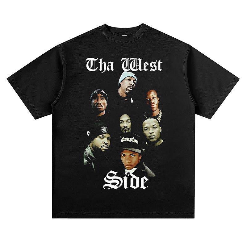 Hip Hop Rapper T Shirt Short Sleeve T-shirt Loose Street