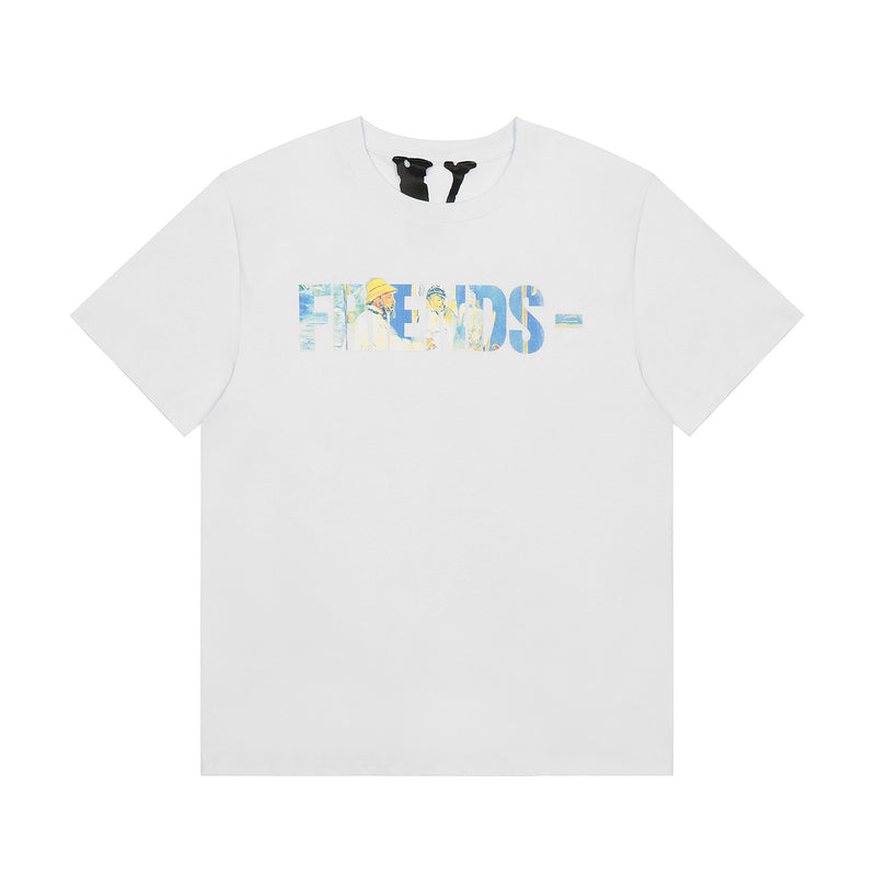 Vlone T Shirt Spring Summer Painting Pattern Crew Neck Pullover