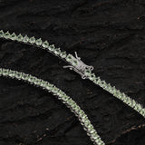 Zircon necklace apple green tennis chain