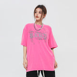 After Prom Shirt American Letter Printed Washed T-shirt Neutral Loose Cotton Men