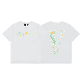 Vlone T Shirt Spring Summer Daisy Pattern Crew Neck