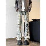 Unisex Jeans Washed Old Vintage Micro-Flared Jeans