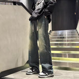 Unisex Jeans Retro Straight Old Jeans Loose Casual Trousers