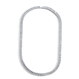 Zircon necklace glossy spring buckle rectangular zirconium single row tennis chain