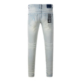 KSUBI Jeans Slim Fit Casual Stretch Ripped Jeans