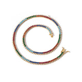 Zircon necklace colorful mother and child zircon tennis necklace