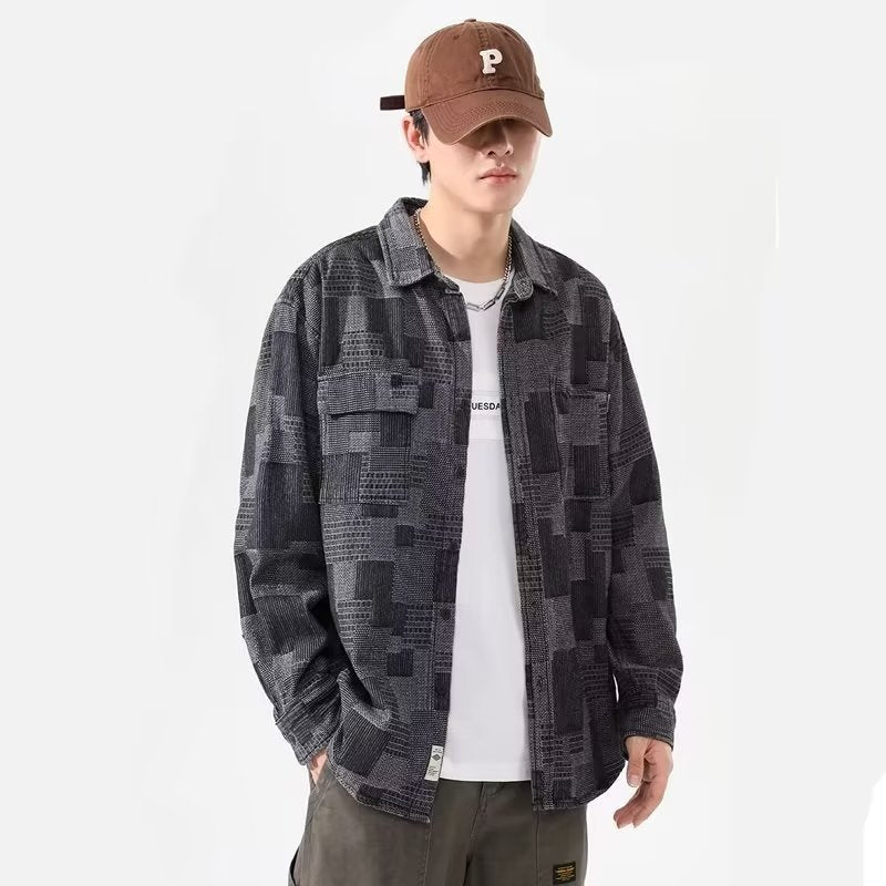 Unisex Baseball Jersey Shirt Men's Long Sleeve Spring and Autumn Loose Vintage Jacket