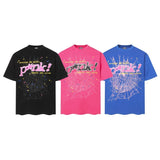 Spder hip hop singer youngthug foam letter couple short-sleeved t-shirt full of diamonds shorts