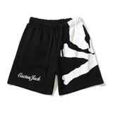 Hip-hop shorts american style terry sweatpants skull printingloosecasual pants shorts half length pants