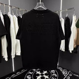Summer appliqué high-density embroidered crew neck short sleeve t-shirt